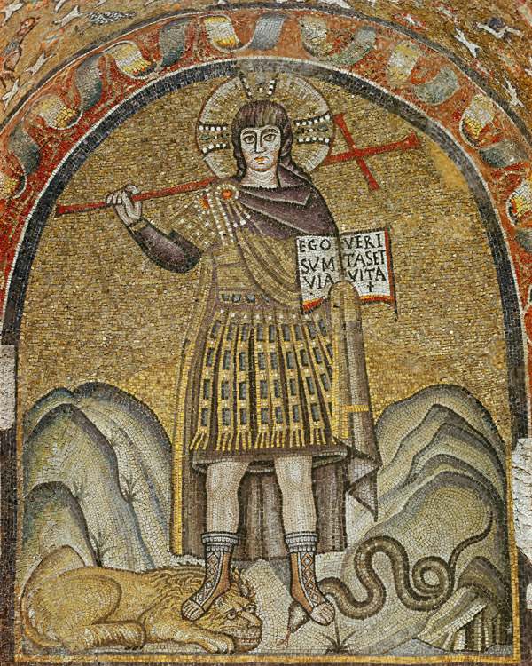 Cristo guerriero (XII secolo), mosaico dell’abside dell’antica cattedrale ursiana di Ravenna